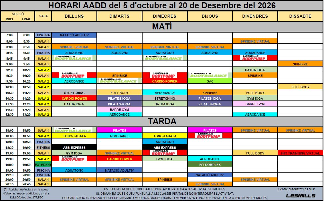 HORARI AADD 1r TRIMESTRE 26-27 ACTUAL